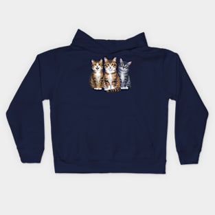 three cats three moods Kids Hoodie